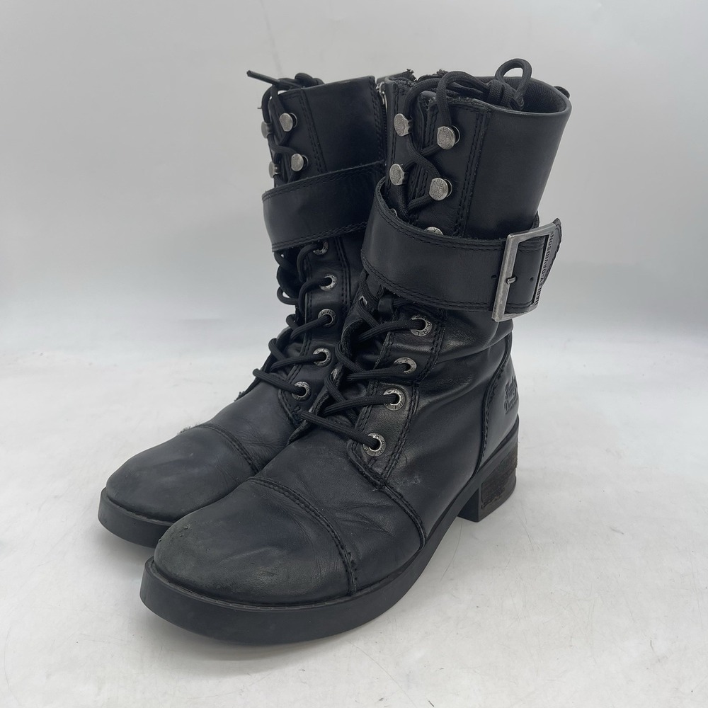 Harley Davidson Jammie Boots Womens 7.5 M Black Leather Motorcycle D85259